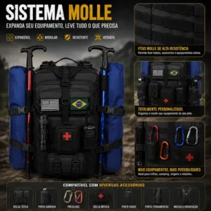 Mochila Masculina Tatica 50l Impermeavel Militar Reforçada - Imagem 5