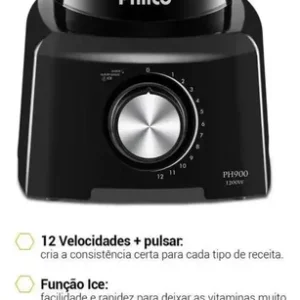 Liquidificador Philco 1200W 3L 12 Velocidades Preto PH900 - Imagem 5