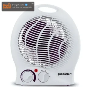 Aquecedor Caloventor Elétrico Good&Go GG-AQ01 2000W Portátil Com Termostato Branco - Imagem 1