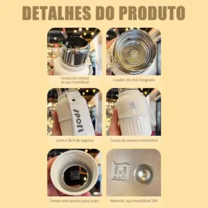 Garrafa Térmica 600ml Aço Inox Quente E Frio Viagem Academia - Imagem 4