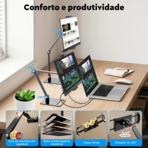 Monitor Portátil ZokTop 15.6" Full HD IPS com VESA e Suporte Ajustável - Imagem 4