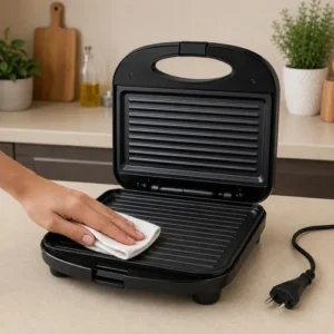 Sanduicheira Elétrica 2 em 1 Pítia Grill e Chapa Antiaderente Preta - Imagem 4