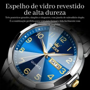 Relógio Masculino Original Olevs 9970 Aço Luminoso Clássico - Imagem 8