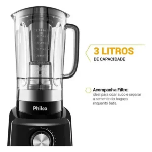 Liquidificador Philco 1200W 3L 12 Velocidades Preto PH900 - Imagem 4
