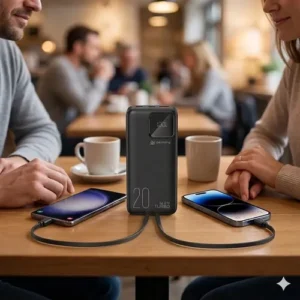 Power Bank 20000mah Turbo 22.5w Cabo Embutido Portátil - Imagem 7