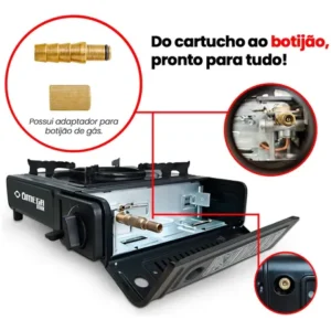 Fogareiro Camping Portátil Multiuso Trilha Pesca Com Maleta - Imagem 4