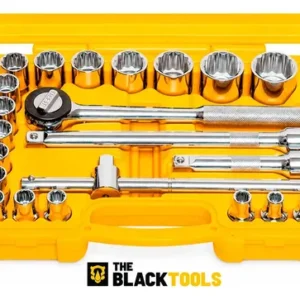 Jogo Kit de Ferramentas Manuais Chave Catraca 1/2 8 a 32mm BCS022 The Black Tools Cor Amarelo - Imagem 9