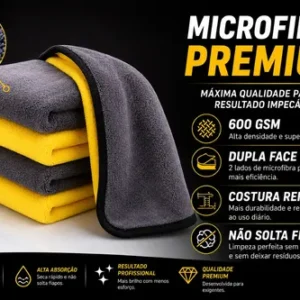 Kit 10 Toalhas Microfibra Dupla Face 600gsm Automotiva - Imagem 5