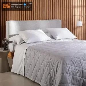 Jogo De Cama Casal 180 Fios Algodão Percalle Buddemeyer Cinza - Imagem 1