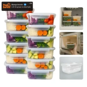 Kit 12 Potes Marmita 750 Ml Reutilizável Freezer Microondas - Imagem 1