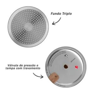 Panela De Pressão Fechamento Externo Presscook Grafito 4,2l - Mimo Style - Imagem 7