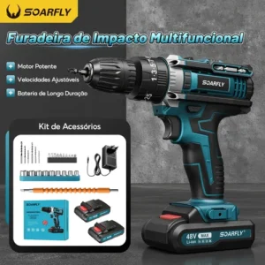 Parafusadeira Furadeira De Impacto Profissional Sem Fio 48v - Imagem 6