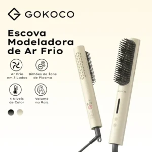 Escova Modeladora De Cabelo Gd049 Gokoco Com Ar Frio - Imagem 2
