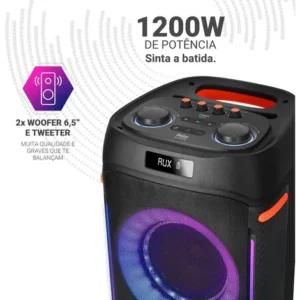 Caixa Som Philco Extreme 1200w Connection Tws Pcx6900 2 Mic Preto - Imagem 5