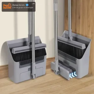 4em1 Kit Vassoura E Pá Multiuso Ajustável Limpeza Piso Pelos - Imagem 1