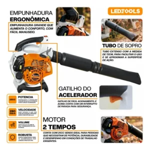 Soprador A Gasolina De Folhas Profissional 2t 25cc 7500rpm - Imagem 3