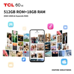 Smartphone TCL 512GB 50MP 18GB RAM 6.7" HD+ IPS Octa-Core 5.200mAh TCL 60 SE - Imagem 4
