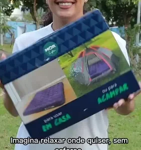 Colchão Inflável King Size Grande Barraca Acampamento Casa - Imagem 2