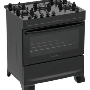 Fogão 5 Bocas Atlas Mônaco Top Glass Automático Mesa De Vidro Preto - Imagem 2