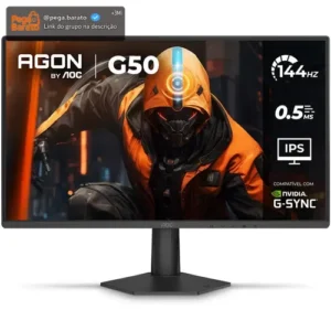 Monitor Gamer AOC AGON G50 24" 144Hz 0,5ms IPS HDR10 G-SYNC 24G50F Preto - Imagem 1