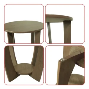 Mesa De Canto Sala Canadá Castanho Com Base Clássica Curva - Imagem 8