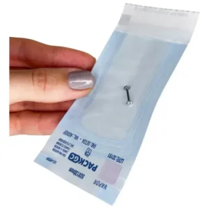 Kit 2 Piercing Cartilagem Titânio Haste 8mm Zircônia 3mm Dourado - Imagem 3