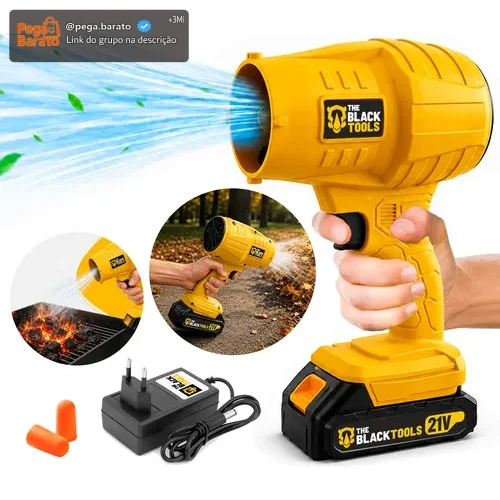Soprador Portátil 2000w Ergonômico Com Bateria 21v 1500mah