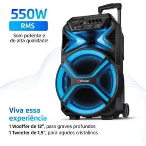 Caixa Amplificada CM-550-L 550w Rms Preta Mondial Bivolt Preto - Imagem 3