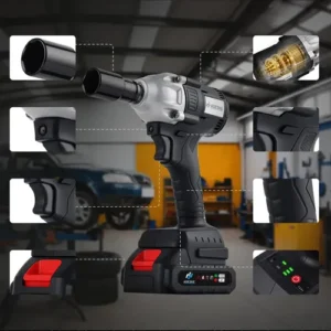 Chave de Impacto Brushless Furadeira Parafusadeira–2 Baterias + Maleta, Profissional Sem Fio Bivolt Preto ADESKE para montagem, reparos e construção BS-HT01 - Imagem 4