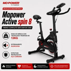 Bicicleta Spinning Ergométrica Fitness Mopower 19ba - Imagem 4
