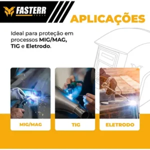Máscara De Solda Automática Escurecimento Fasterr Fst038 Cor DIN11 - Imagem 6