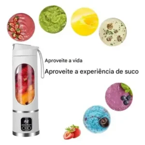 Mini Liquidificador Mixer Portátil Recarregável 450ml Shake - Imagem 7