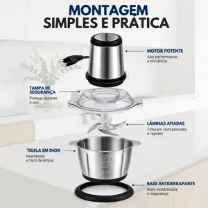 Multiprocessador Alimento Moedor Triturador Eletrico 2l Inox - Imagem 5