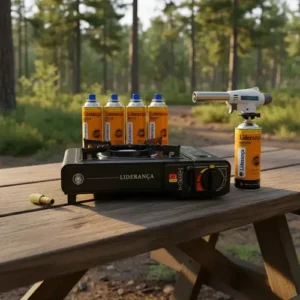 Kit Fogareiro Cozinha Para Camping Pesca Com Acessórios Preto - Imagem 2