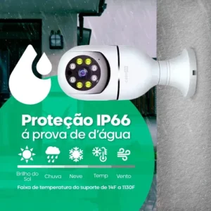 Kit 2 Câmeras Lampada De Segurança Ip Wifi Com Visão Noturna Interna Externa App Yoosee Espiã 360º Cor Branco Casenn - Imagem 6