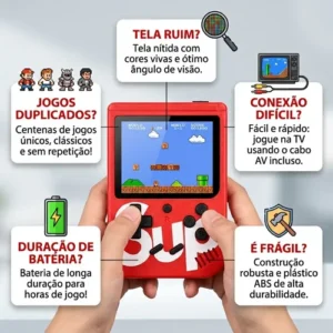 Mini Video Game Portátil Conexão Tv Av/usb Criança / Adulto - Imagem 4