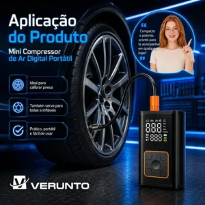 Mini Compressor Digital Portátil Bomba De Encher Pneus Bola Inflável Para Carro Moto Bicicleta Com Calibrador De Ar Preto - Imagem 4