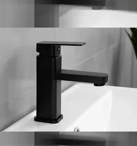 Torneira Para Banheiro Monocomando Preto Fosco Água Fria Instalação Em Bancada Compatível Com Cuba De Apoio Em ABS Resistente Design Moderno Alta Durabilidade E Fácil Limpeza FC-138 Via Flix - Imagem 12