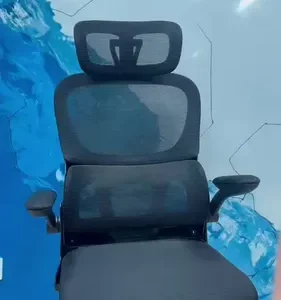 cadeira de Escritório ergonomica movel Veneza I-100 Cor Preto Com Suporte Lombar Apoio De Cabeça Estofado Mesh giratoria - Imagem 10