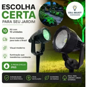 Kit 10 Luminária Espeto Jardim Super Led 7w Ip65 Prova Dágua - Imagem 6
