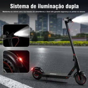 Patinete Scooter Elétrico Dobrável Com Velocidade E Autonomia De 30 Km Bluetooth Cor Preto MESTRI M-140 - Imagem 4