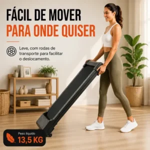 Esteira Ergométrica Elétrica Dobrável Com Painel LCD Controle Remoto Para Caminhada Casa Academia Preta 127 Bivolt - Imagem 7