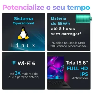 Notebook Positivo Vision R15M com Minitela, AMD Ryzen 3, 8GB de RAM e SSD de 256GB - Imagem 7