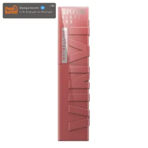 Batom Líquido, Longa Duração, Acabamento Vinil Espelhado e Efeito Gloss, Brilho Instantâneo, Conforto para os Lábios, Fórmula Vegana, Cor Cheeky, SuperStay Vinyl Ink Maybelline NY 4,2ml - Imagem 1
