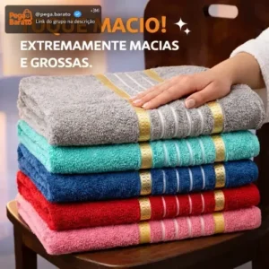 Jogo C/ 4 Toalha De Banho Gigante Toalhão Algodão - Imagem 1