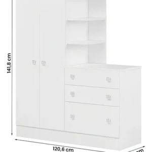Guarda-roupa Infantil Doce Sonho 2 Portas Branco - Qmovi - Imagem 2
