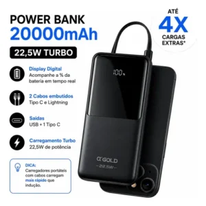Power Bank 20.000mah Turbo 22,5w Carregador Portátil Display - Imagem 2