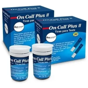 Kit Glicosímetro On Call Plus II Azul Escuro com 100 Tiras e 100 Lancetas - Imagem 5