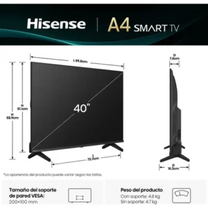 Hisense Smart Tv Fhd 40 Polegadas 40a4nv Com Hdr10, Dts Vir - Imagem 2