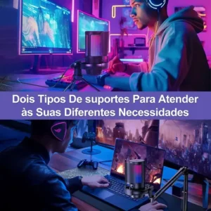 Microfone Condensador USB Cardioide RGB para Gravação e Jogos Preto - Imagem 10